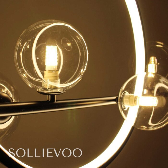 Hanglamp Zwart Glas 100cm Aimee - Afbeelding 5
