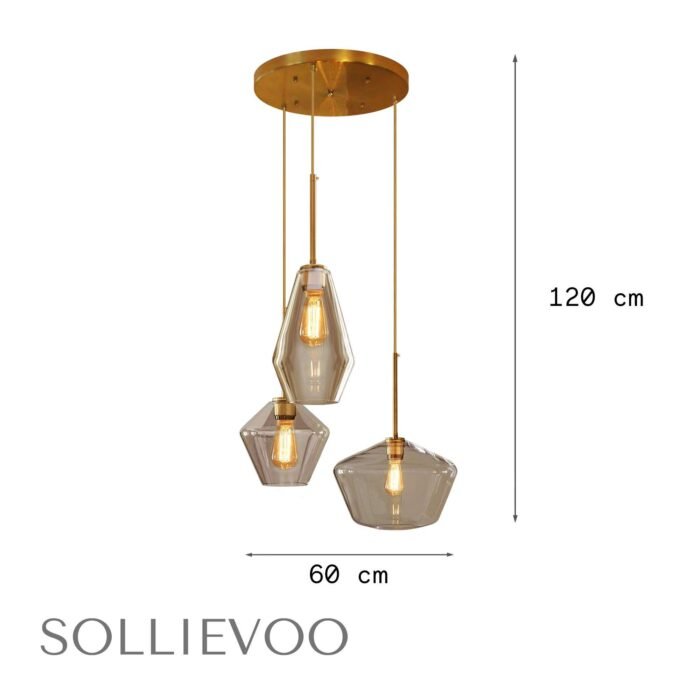 Hanglamp Goud Cognac Mari - Afbeelding 7