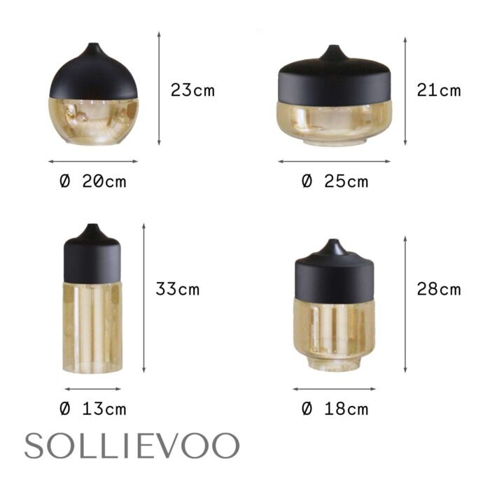 Hanglamp Zwart Glas Piri - Afbeelding 7