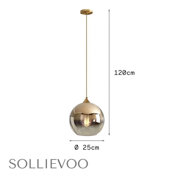 Hanglamp Glas Goud 25 cm Estelle - Afbeelding 7