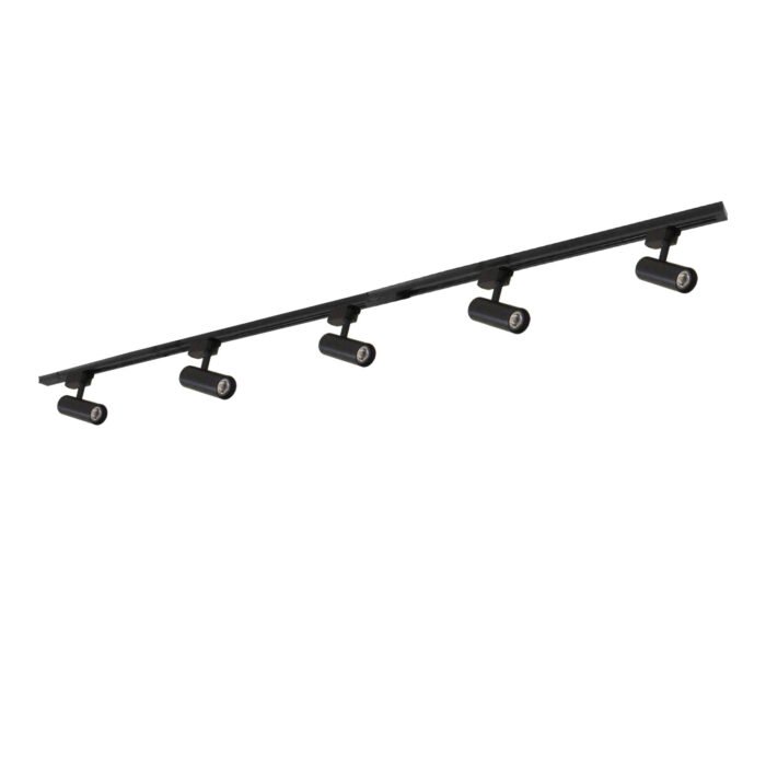 Rail verlichting Railsysteem Verlichting Zwart 5 Spots 2m - Afbeelding 4