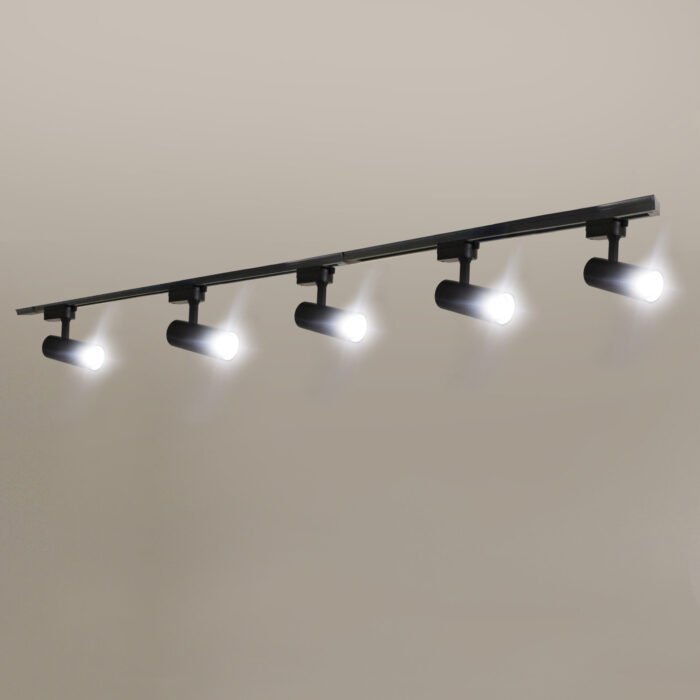 Rail verlichting Railsysteem Verlichting Zwart 5 Spots 2m - Afbeelding 3