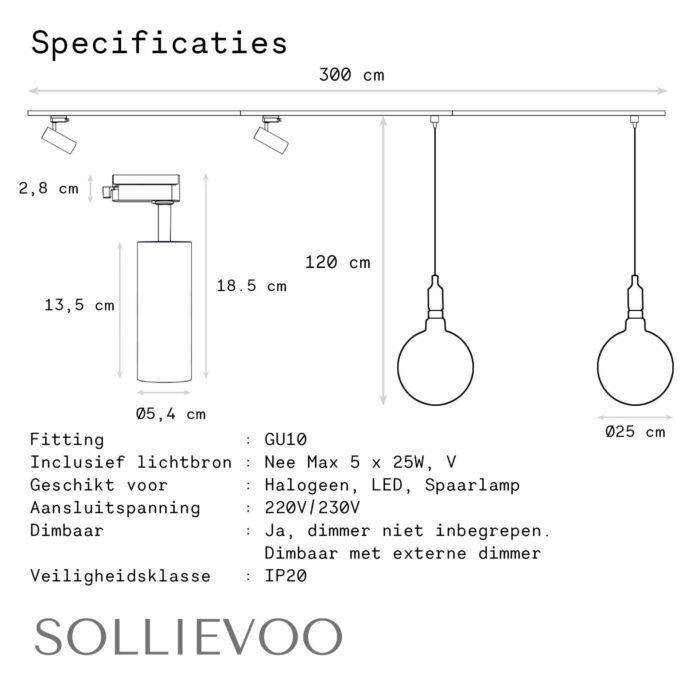 Railverlichting Zwart Railsysteem Verlichting 2 Spots 3m - Afbeelding 12